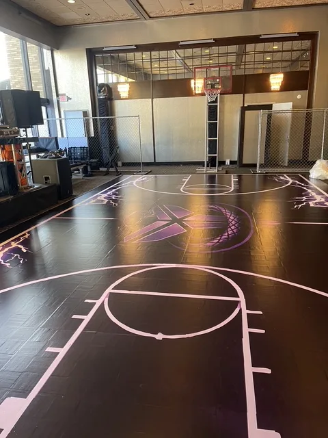 Ballroom event graphics installation