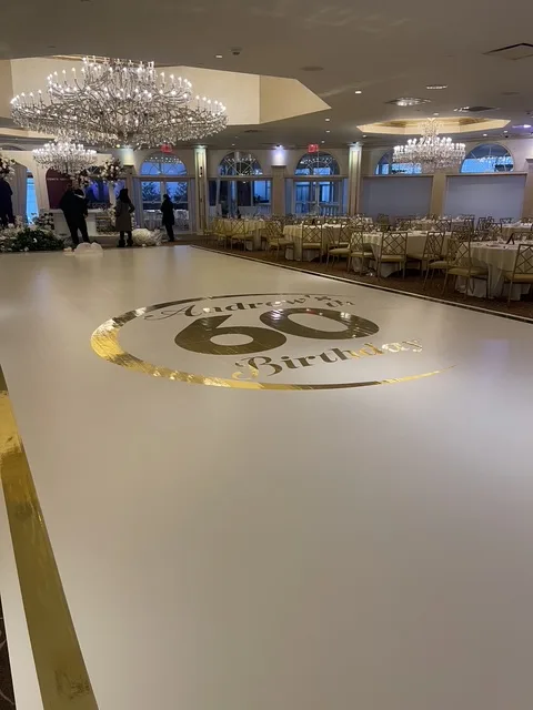 Custom dance floor wrap installed by ADS for a private event